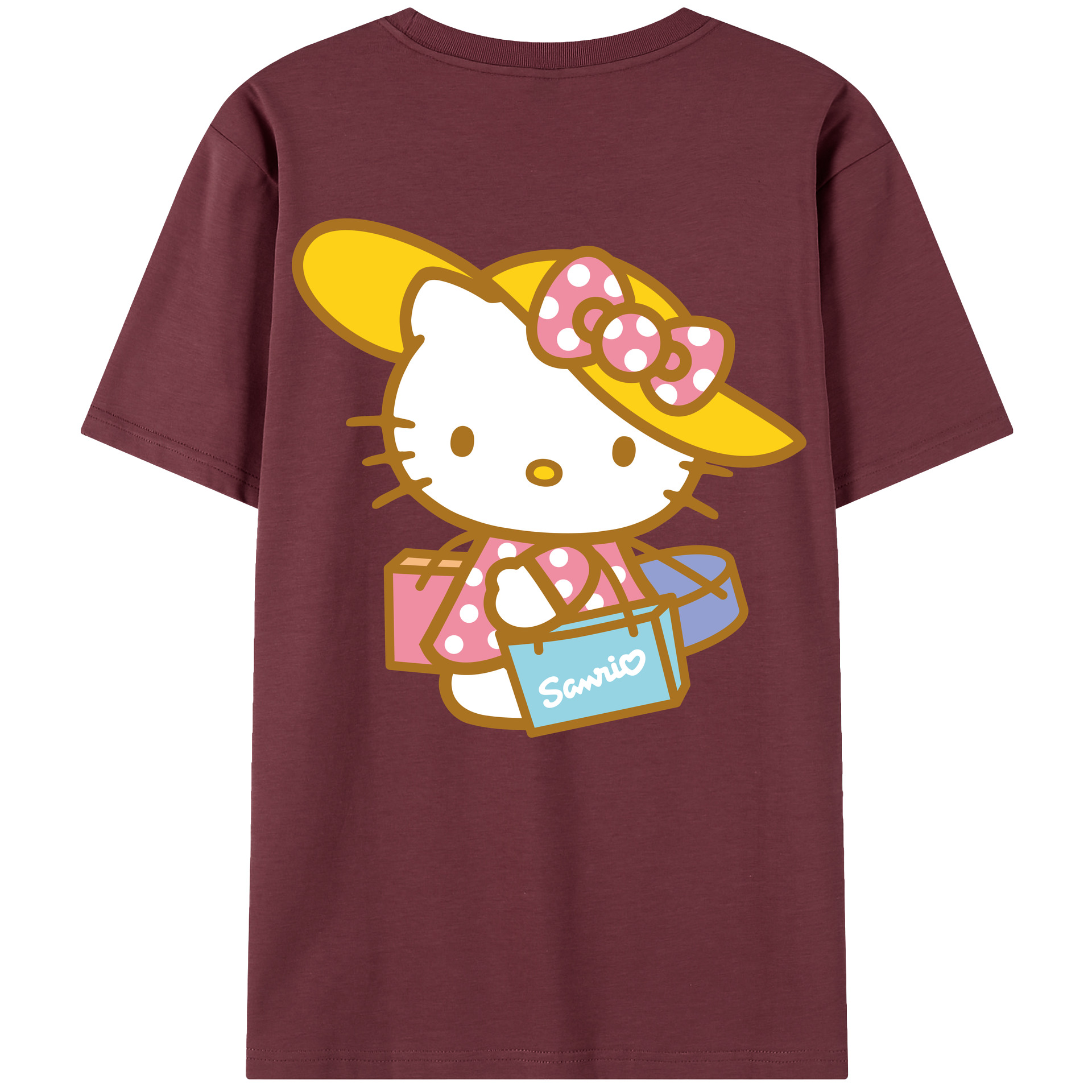 （画像用） Hello Kitty ハローキティ 綿100％半袖Tシャツ（背面プリント）